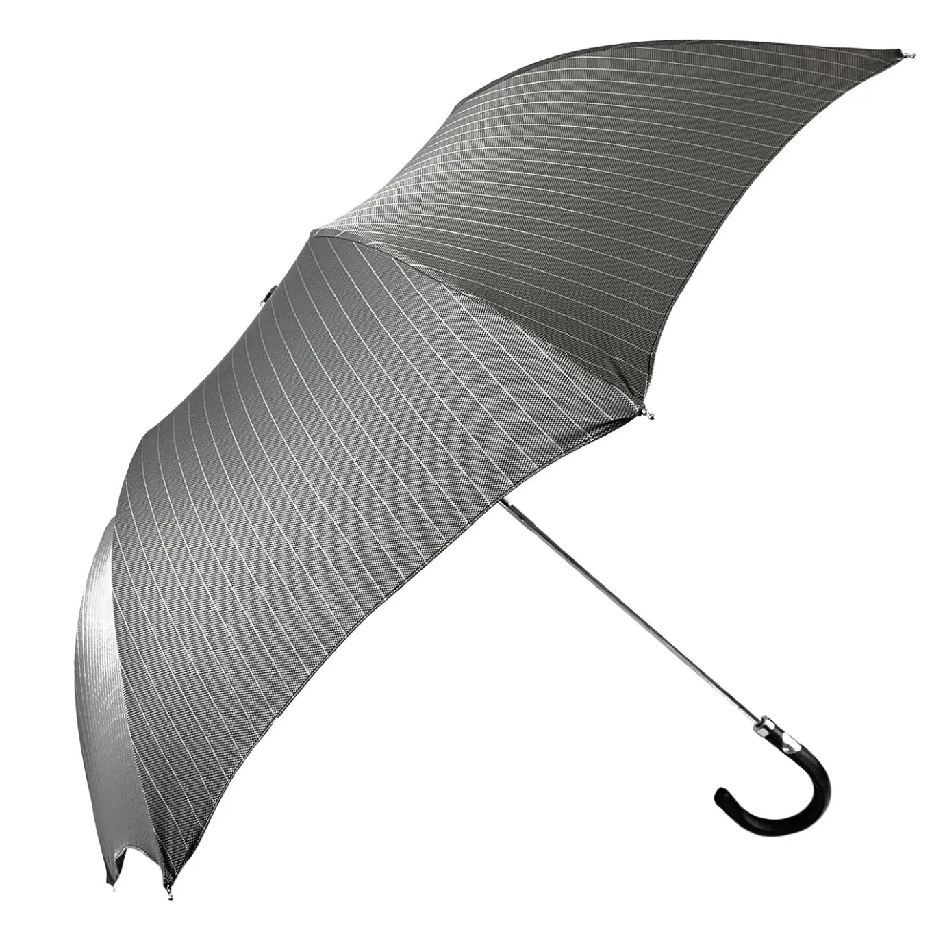 Il Marchesato Folding gray striped umbrella for men Online