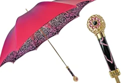 Il Marchesato Fuchsia umbrella with medallion and crystals New
