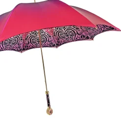 Il Marchesato Fuchsia umbrella with medallion and crystals New