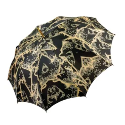 Il Marchesato Gold Horse Head Handle Umbrella – Elegant Equestrian Design Fashion