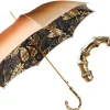 Il Marchesato Golden Bamboo Umbrella with Exquisite Botanical Lining Hot
