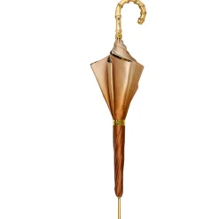 Il Marchesato Golden Bamboo Umbrella with Exquisite Botanical Lining Hot