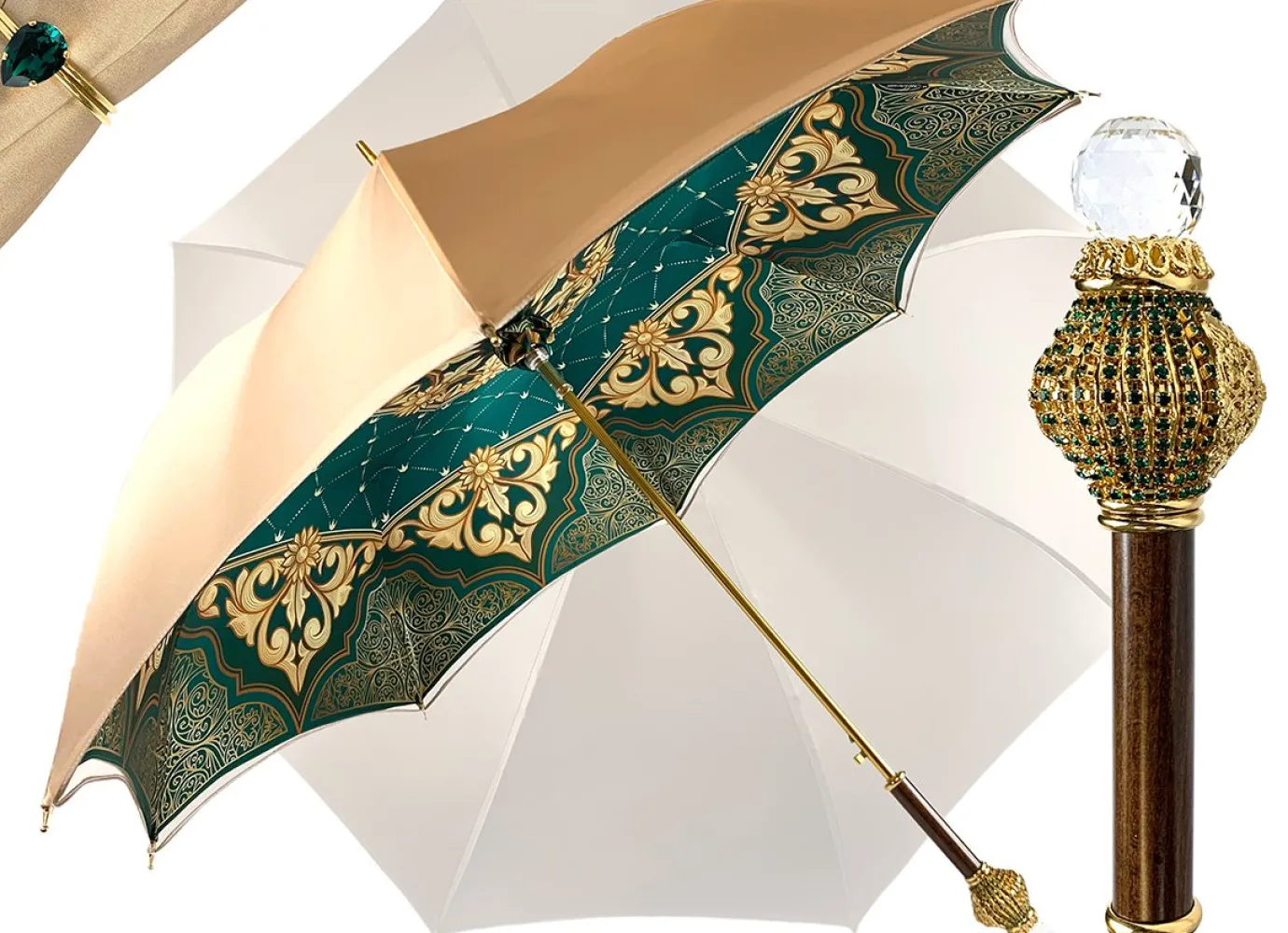 Il Marchesato Gorgeous Cream Color Umbrella With Double Fabric Online