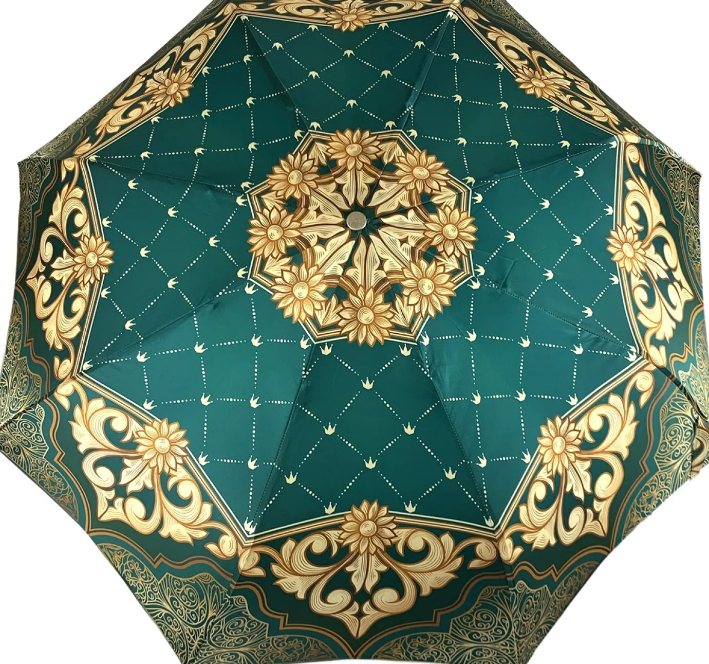 Il Marchesato Green and Beige Women's Folding Umbrella Hot