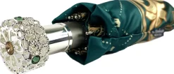Il Marchesato Green and Beige Women's Folding Umbrella Hot