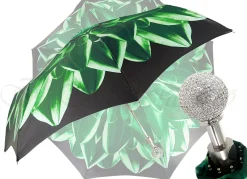 Il Marchesato Green Flower Ladies Folding Umbrella With Luxury Handle Best