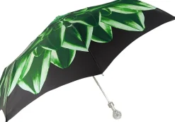 Il Marchesato Green Flower Ladies Folding Umbrella With Luxury Handle Best