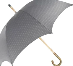 Il Marchesato Handcrafted Grey Umbrella - Natural Ash Wood-Handle Clearance