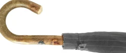 Il Marchesato Handcrafted Grey Umbrella - Natural Ash Wood-Handle Clearance