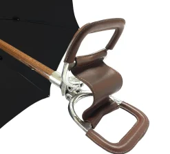 Il Marchesato Handcrafted Leather Seat Umbrella - Black Color Outlet