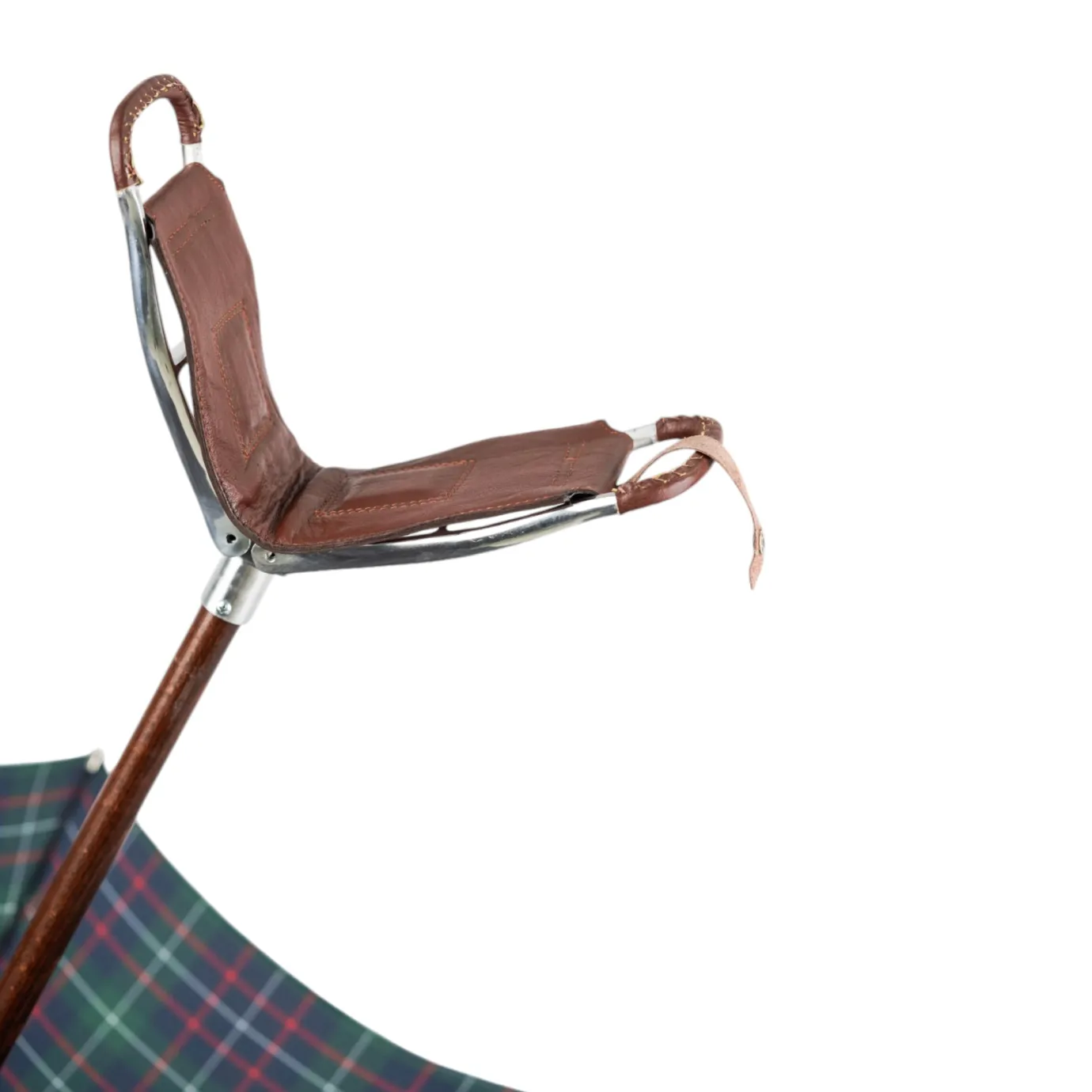 Il Marchesato Handcrafted Leather Seat Umbrella- Tartan design Outlet
