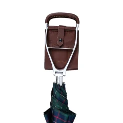 Il Marchesato Handcrafted Leather Seat Umbrella- Tartan design Outlet