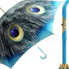 Il Marchesato Handcrafted Luxury Peacock Umbrella in a Blue Sky Color Umbrella Fashion Clearance