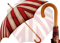 Il Marchesato Handcrafted Umbrella - Striped Red And Cream - Shaded Colors - Malacca Online