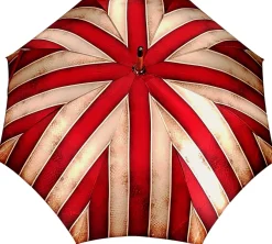 Il Marchesato Handcrafted Umbrella - Striped Red And Cream - Shaded Colors - Malacca Online
