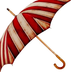 Il Marchesato Handcrafted Umbrella - Striped Red And Cream - Shaded Colors - Malacca Online