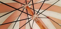 Il Marchesato Handcrafted Umbrella - Striped Red And Cream - Shaded Colors - Malacca Online