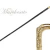 Il Marchesato Hand-engraved metal Walking stick - 24K goldplated Outlet