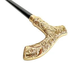 Il Marchesato Hand-engraved metal Walking stick - 24K goldplated Clearance