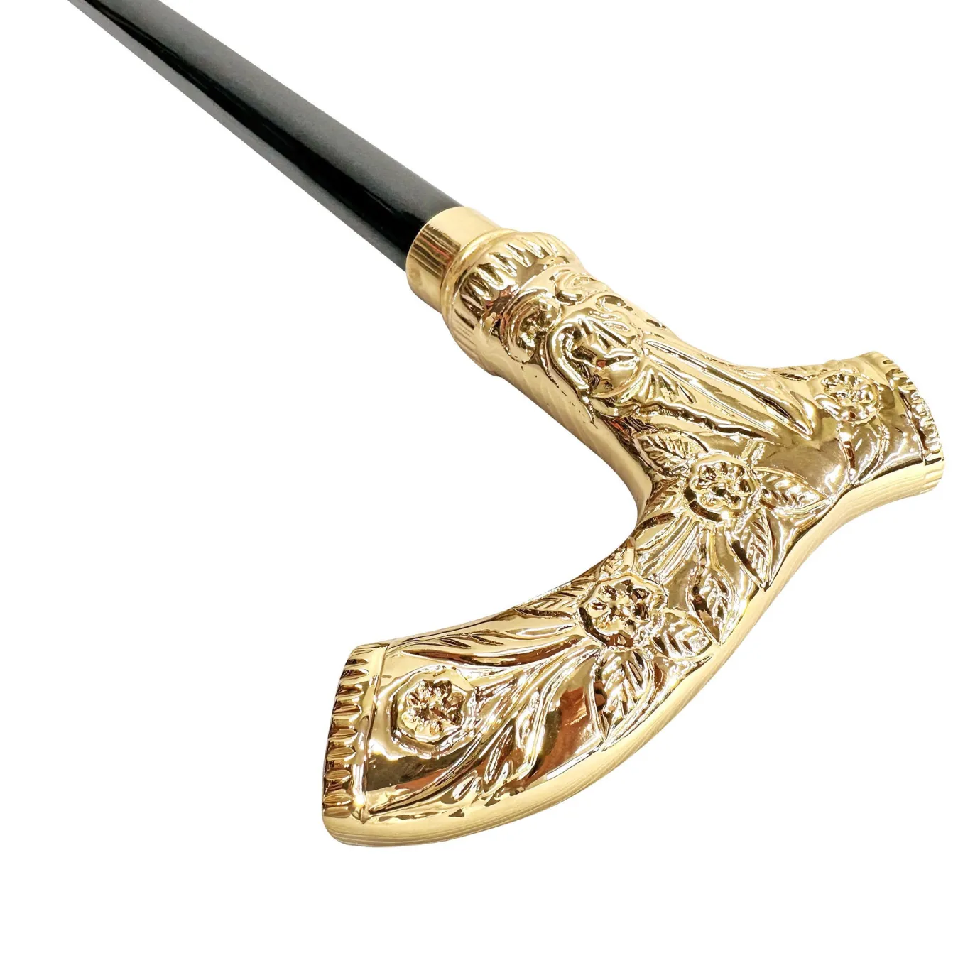 Il Marchesato Hand-engraved metal Walking stick - 24K goldplated Clearance