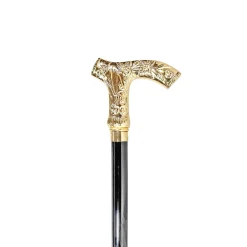 Il Marchesato Hand-engraved metal Walking stick - 24K goldplated Clearance