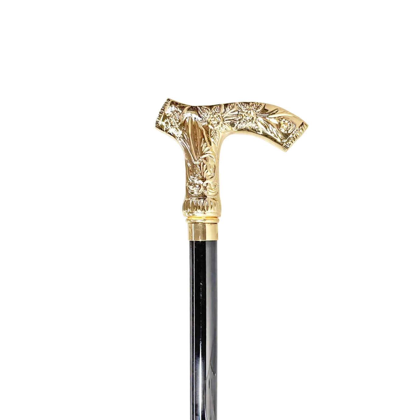 Il Marchesato Hand-engraved metal Walking stick - 24K goldplated Clearance