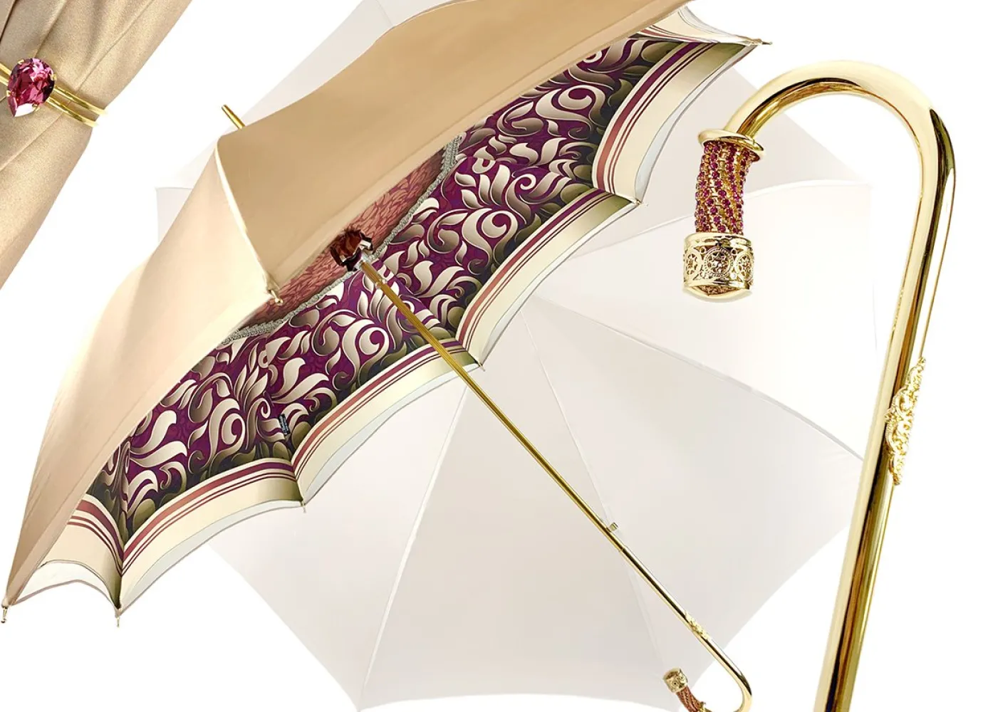 Il Marchesato Handmade Cream Umbrella - Abstract Design Discount