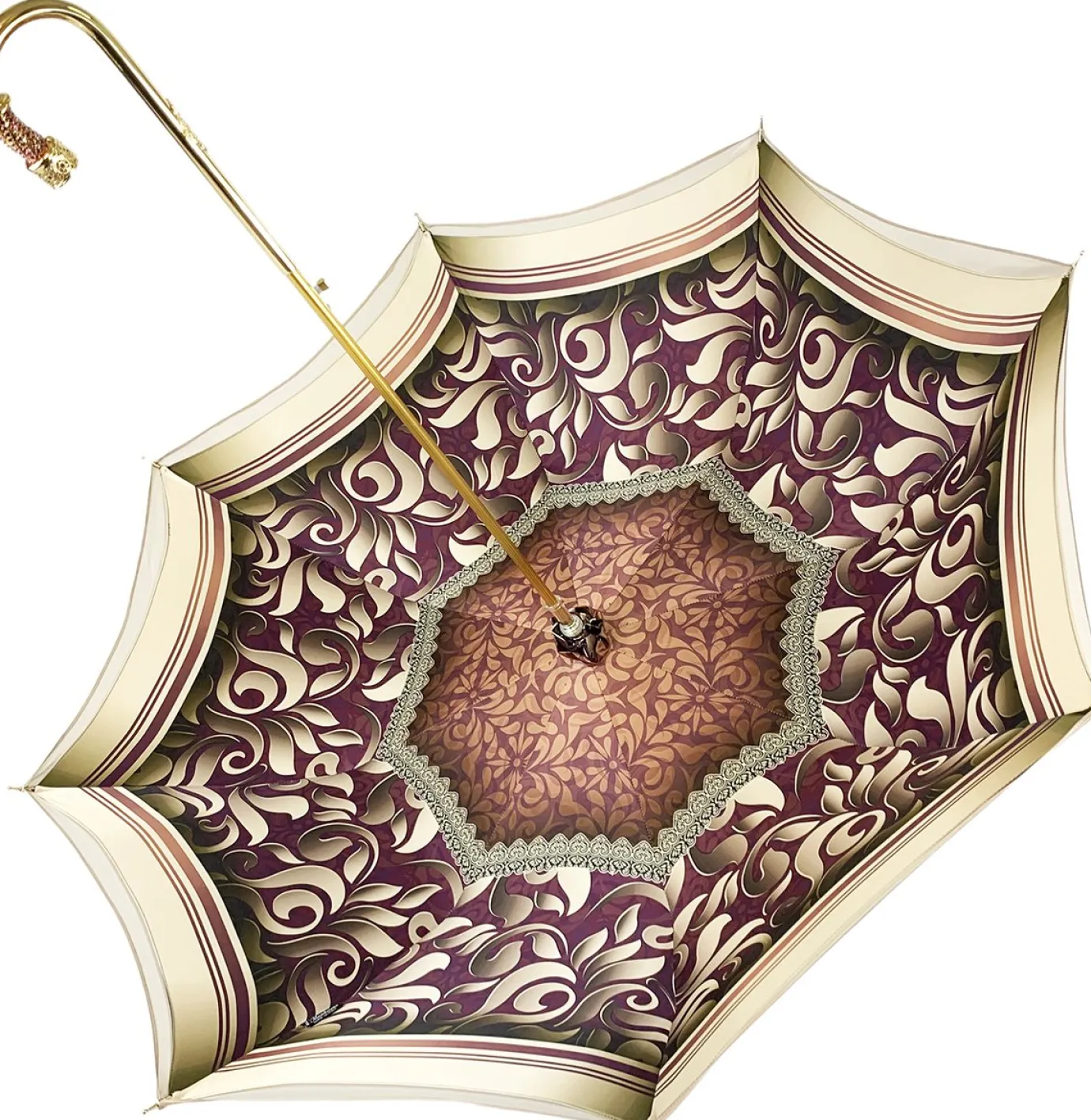 Il Marchesato Handmade Cream Umbrella - Abstract Design Discount