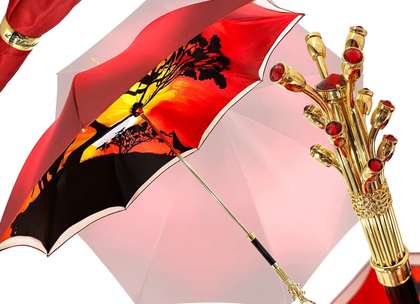 Il Marchesato Handmade Double Cloth Umbrella Exclusive Savannah Design Hot