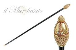 Il Marchesato Handmade masterpiece walking stick with crystals and pearls Best
