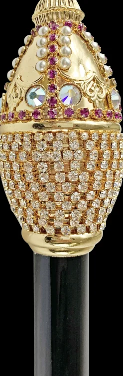 Il Marchesato Handmade masterpiece walking stick with crystals and pearls Best