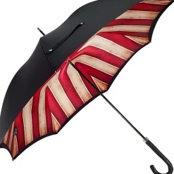 Il Marchesato Handmade Men's Umbrella - Striped Red And Cream - Shaded Colors Online