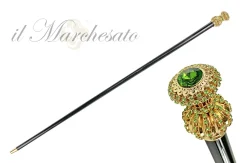 Il Marchesato Handmade milord Cane with green crystals Hot