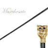 Il Marchesato Handmade owl Walking stick with purple stone - 24K gold-plated Clearance