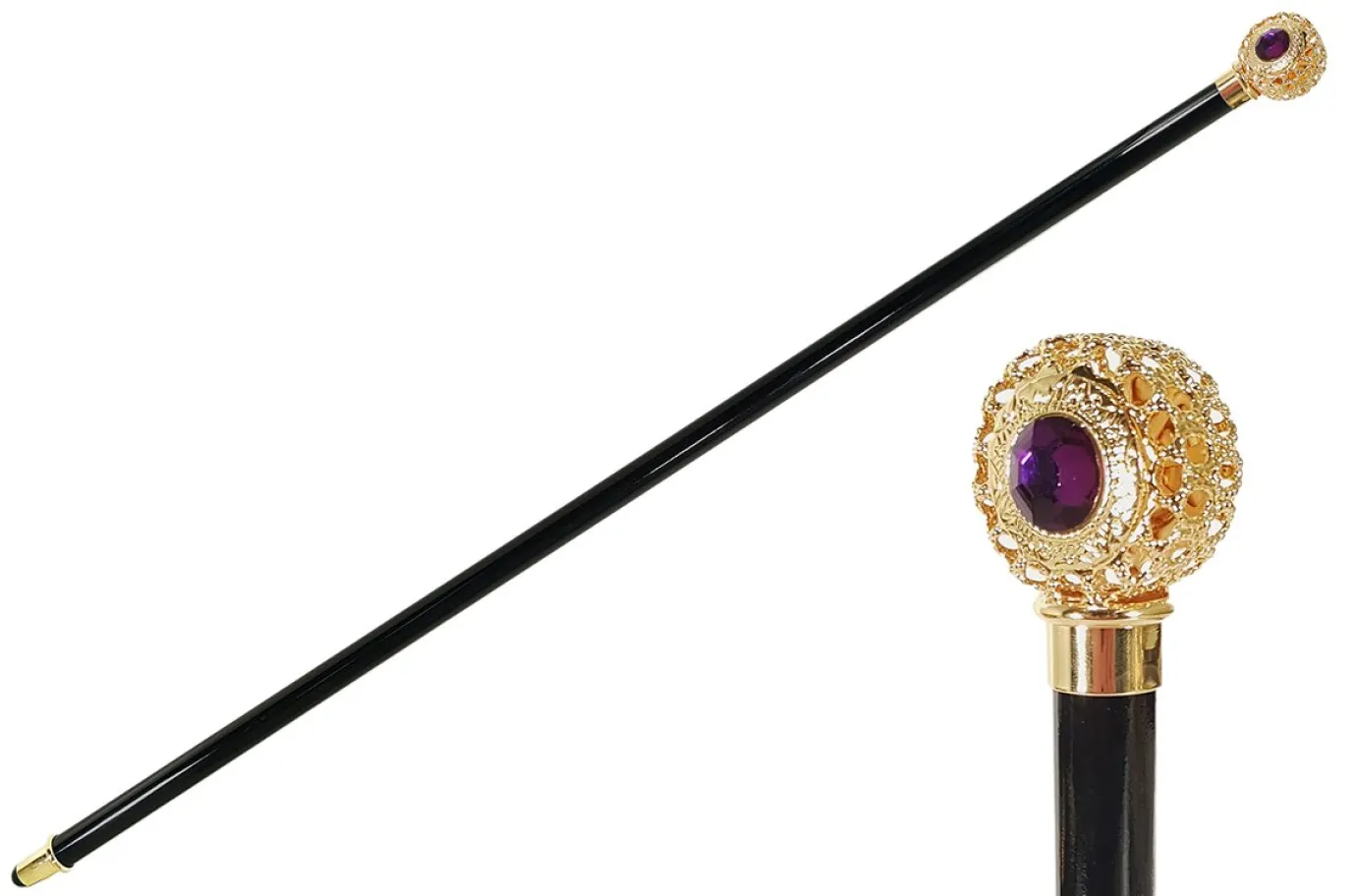 Il Marchesato Handmade Walking stick - Golden filigree sphere with crystal Outlet