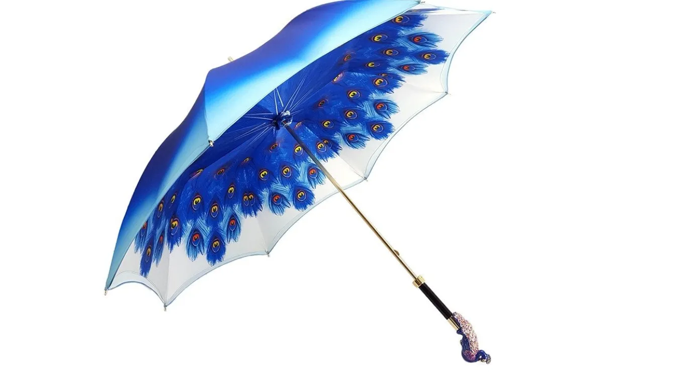 Il Marchesato Blue Peacock Umbrella Awesome Fashionable Ladies Umbrella Outlet