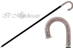 Il Marchesato Bright Walking stick - Siam crystal on silver plated bra New