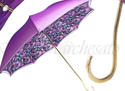 Il Marchesato Ladies Flower Umbrella in Violet with Turquoise Flower Online