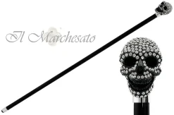 Il Marchesato Lux Black Skull Cane Encrusted with Hundreds Swarovski C Discount