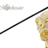 Il Marchesato Lux Gold Skull Cane Encrusted with Hundreds Swarovski Cr Fashion