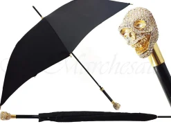 Il Marchesato Lux Gold Swarovski Skull Umbrella Best