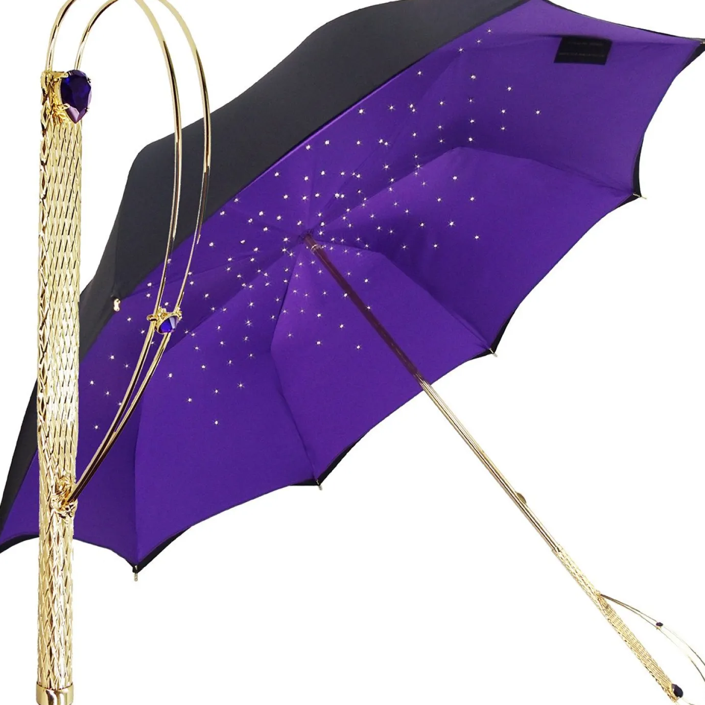 Il Marchesato luxury black-purple double cloth umbrellas Luxury Crystals Umbrellas Sale