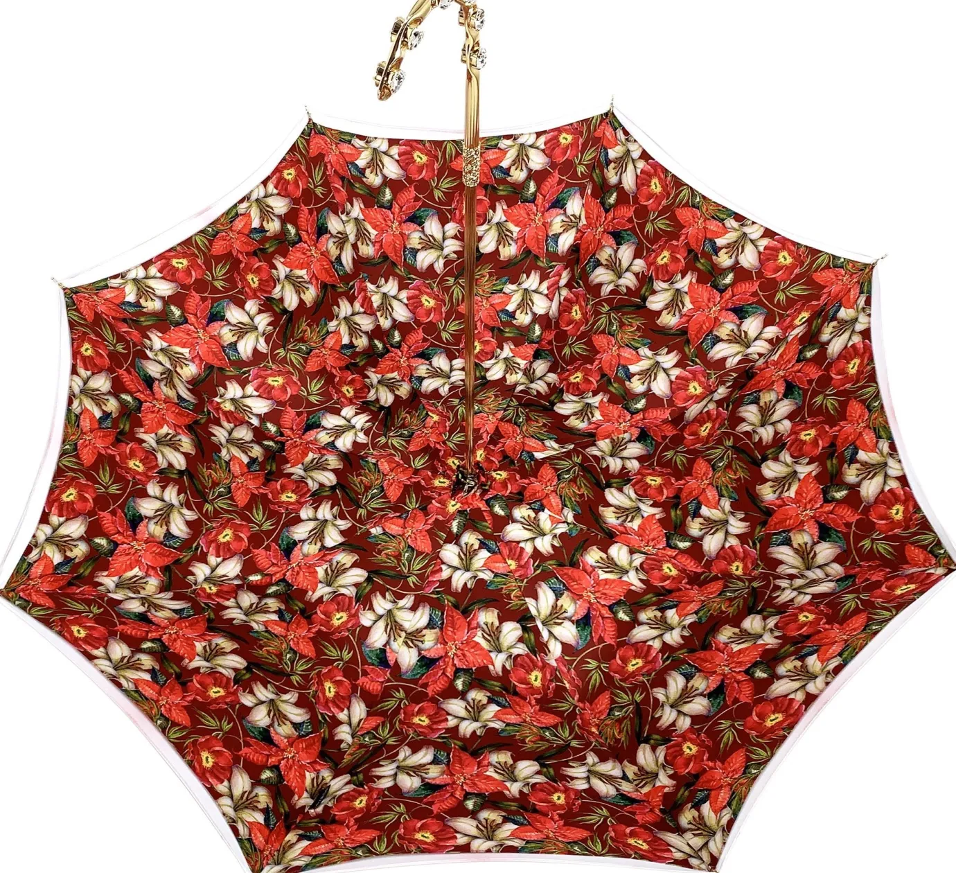 Il Marchesato Red Flowered Umbrella New