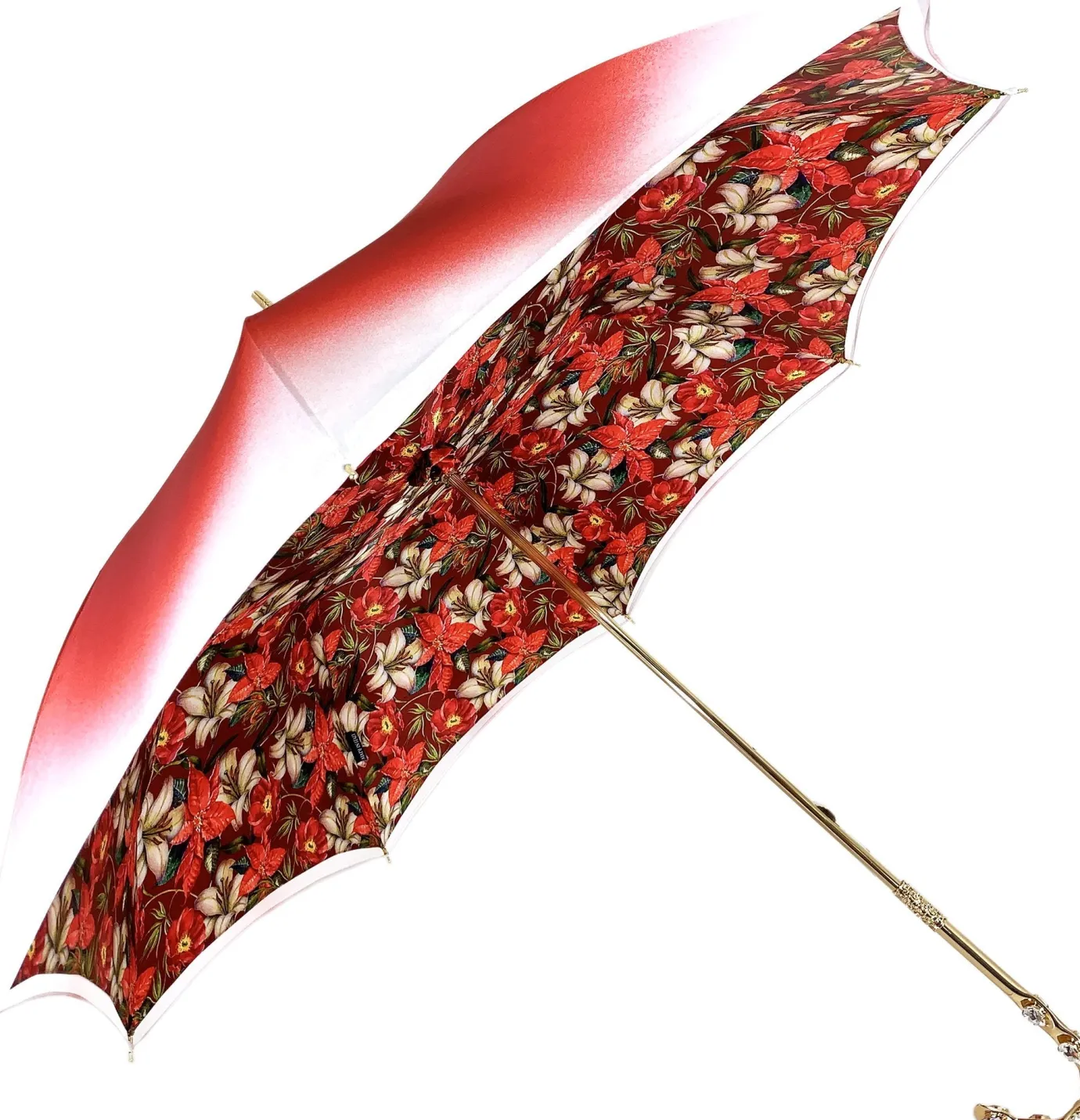 Il Marchesato Red Flowered Umbrella New