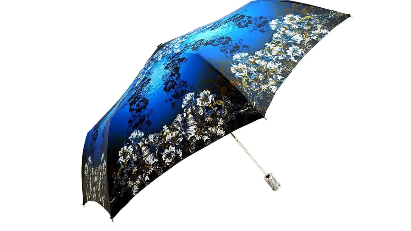 Il Marchesato Women's Folding Umbrella Exclusive Blue Flowered Design Online