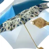Il Marchesato Light Blue Flowers Umbrella, Double Cloth Outlet