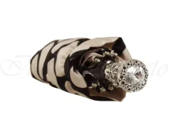 Il Marchesato Lightweight Black & Cream Folding Umbrella Online