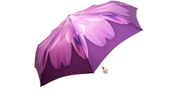 Il Marchesato Lilac Flower Ladies Folding Umbrella with Silver-Plated Handle Best