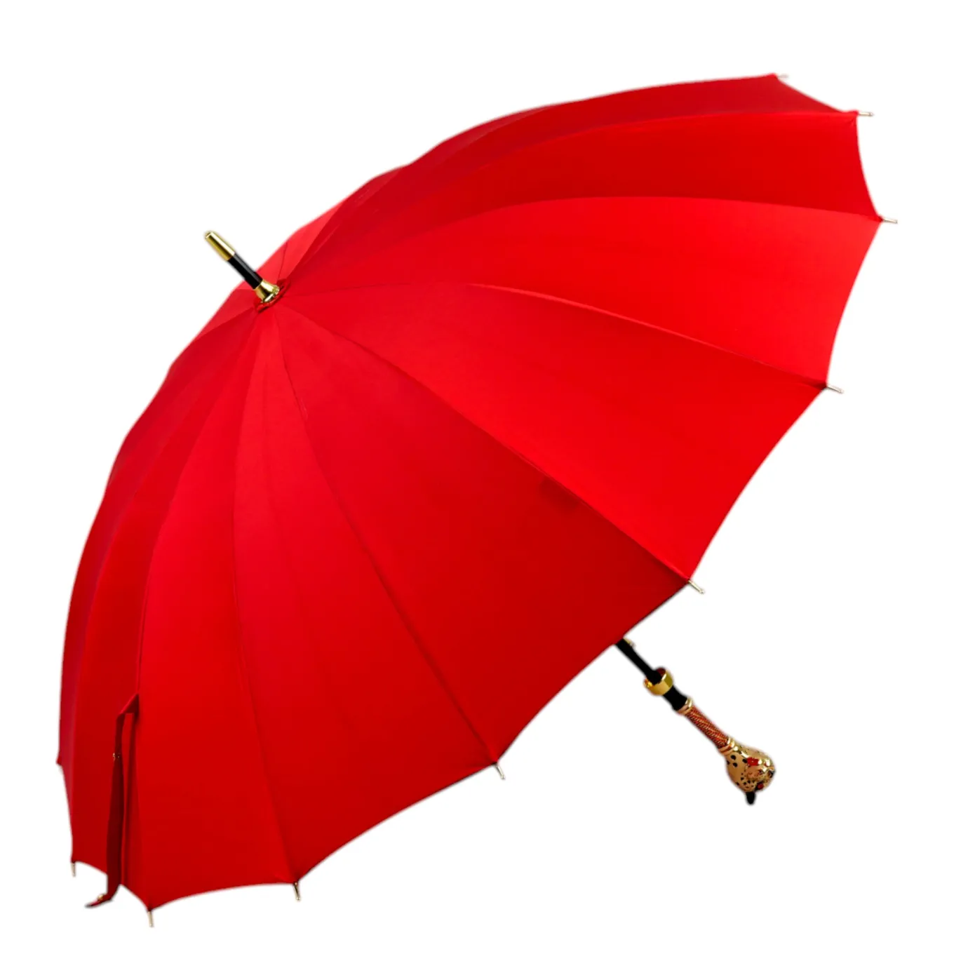 Il Marchesato LIMITED COLLECTION - Exclusive Red Umbrella with Jeweled Panther Handl Outlet
