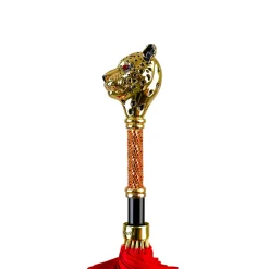 Il Marchesato LIMITED COLLECTION - Exclusive Red Umbrella with Jeweled Panther Handl Outlet